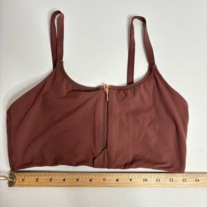 Athleta dark rose color zipper sports bra M